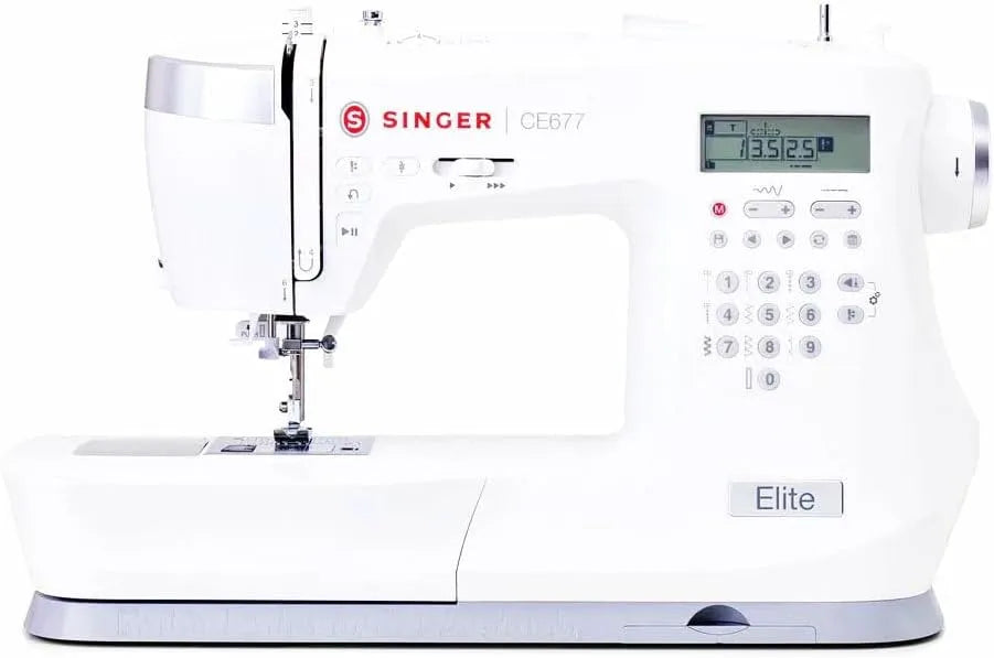 CE677 Macchina da cucire, macchina per cucito elettrica, bianco, Singer