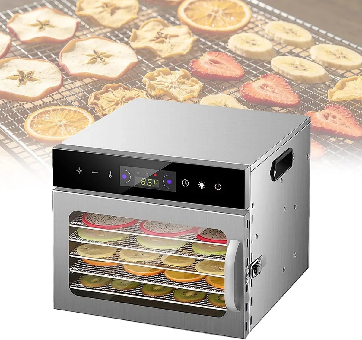 Asciugatrice, 30 a 90 °C, timer, professionale, 2 zone di temperatura, 6/8/12/18 Griglie