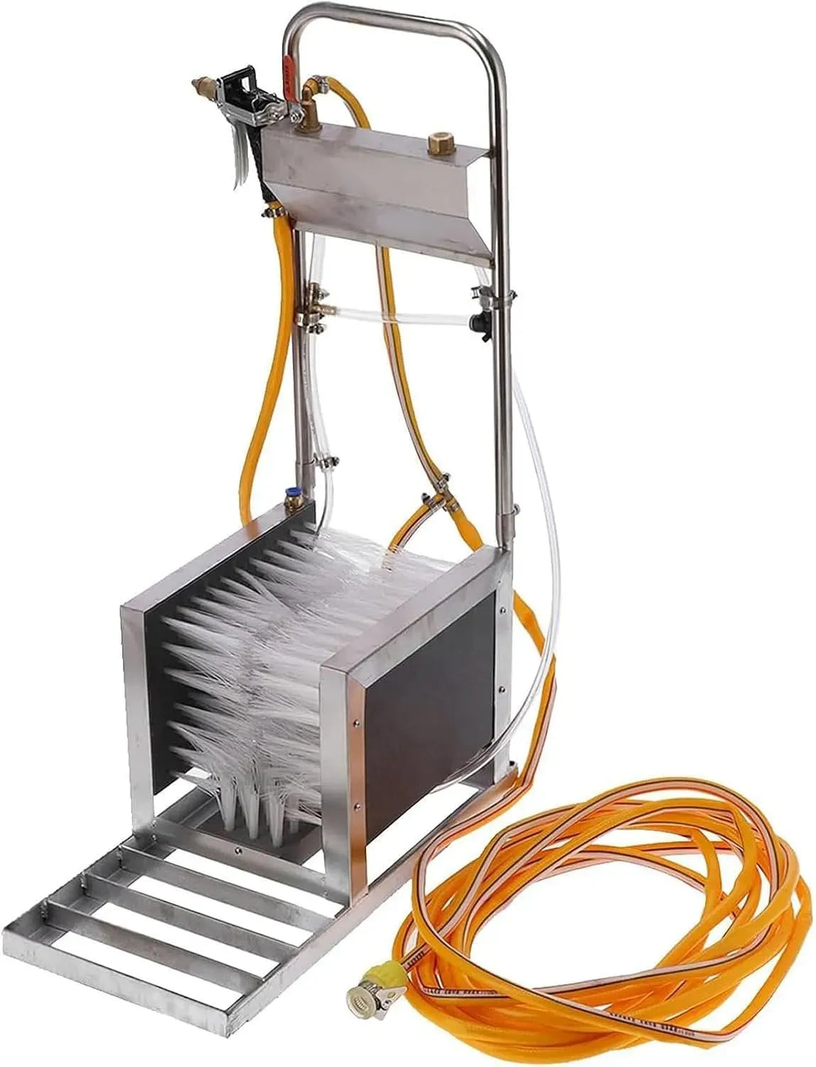 lavavetri, Spazzola, pulitore elettrico per vetri, acciaio inox, per rimozione fango