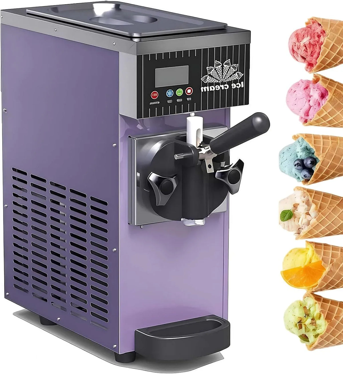 macchina per gelato e sorbetto, macchina da caffè elettrica, 450 W, 5 kg, display LCD, professionale, ristoranti