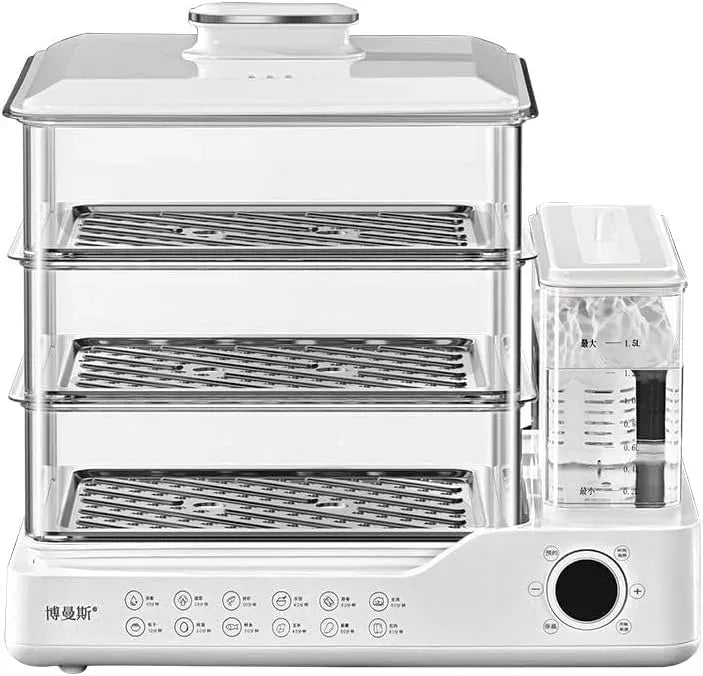 A 3 Facile D, Vaporiera Elettrica Livelli Con Display Touch Screen, Vaporiera Elettrica Con Capacità Di 24 Litri, Appuntamento 12 Ore, Serbatoio