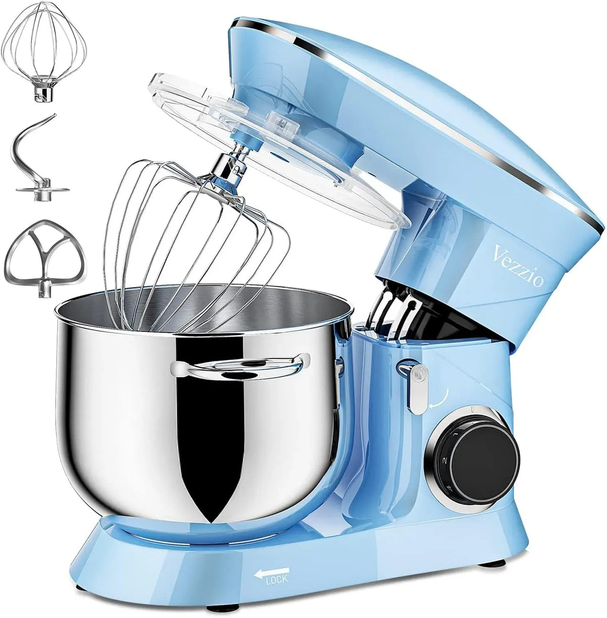 Robot da cucina, 8.5 L, acciaio inox, blu, Vezzio Impastatrice Planetaria Impastatrice Elettrico 8