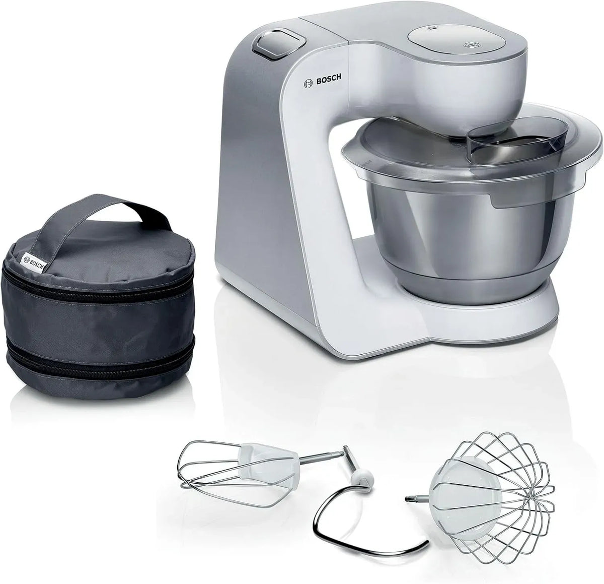 Bosch MUM58200 Impastatrice, Bianco/Argento, 1000 Watt, Ciotola da 3,9 L