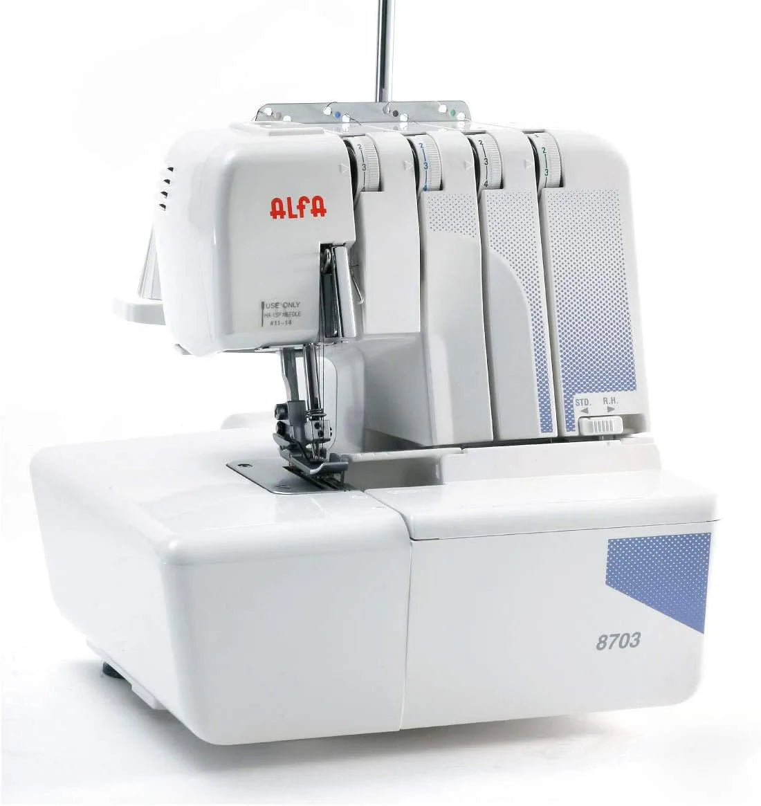 8703-Macchina Macchina da Cucire, macchina per cucito elettrica, professionale, bianco, Alfa