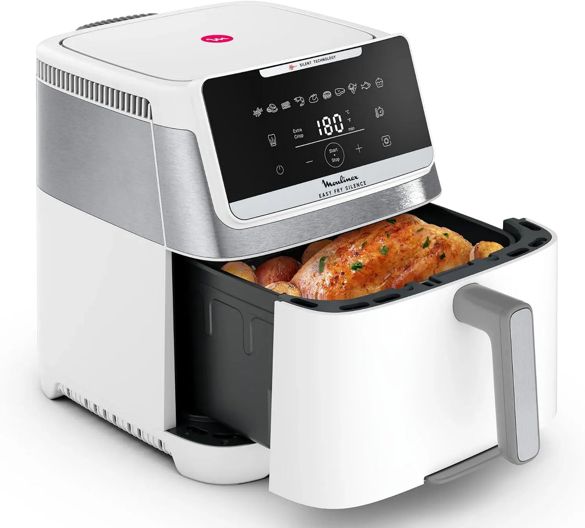 Moulinex EZ8421 Easy Fry Silence, Bianco, Friggitrice Aria 7L