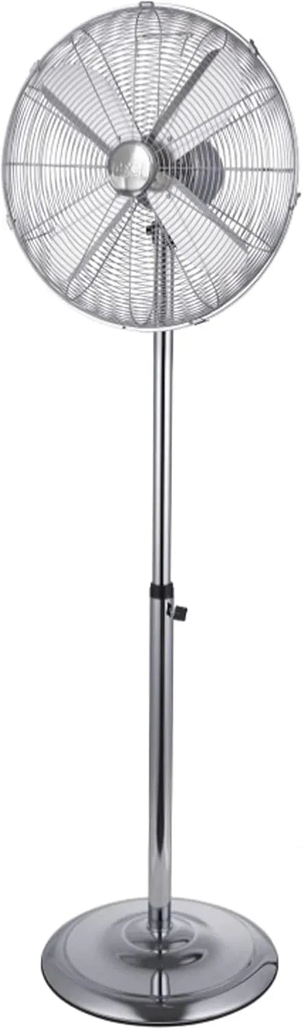 Ventilatore, ventola per circolazione dell'aria, Cfg 90701 Ventilatore Cromo 45 da Terra Piantana in Metallo