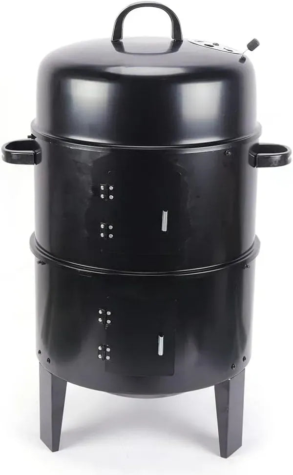griglia, 40 cm, per affumicatura, a due strati, grigliata con coperchio