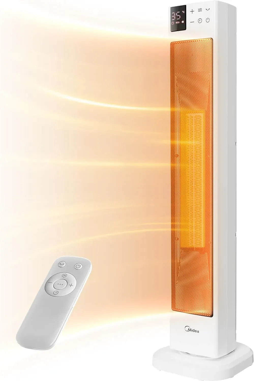 Ventilatore, 2000 W, Midea NTH20-22GR, timer, timer 24 ore, 2 livelli di calore, modalità ECO, PTC