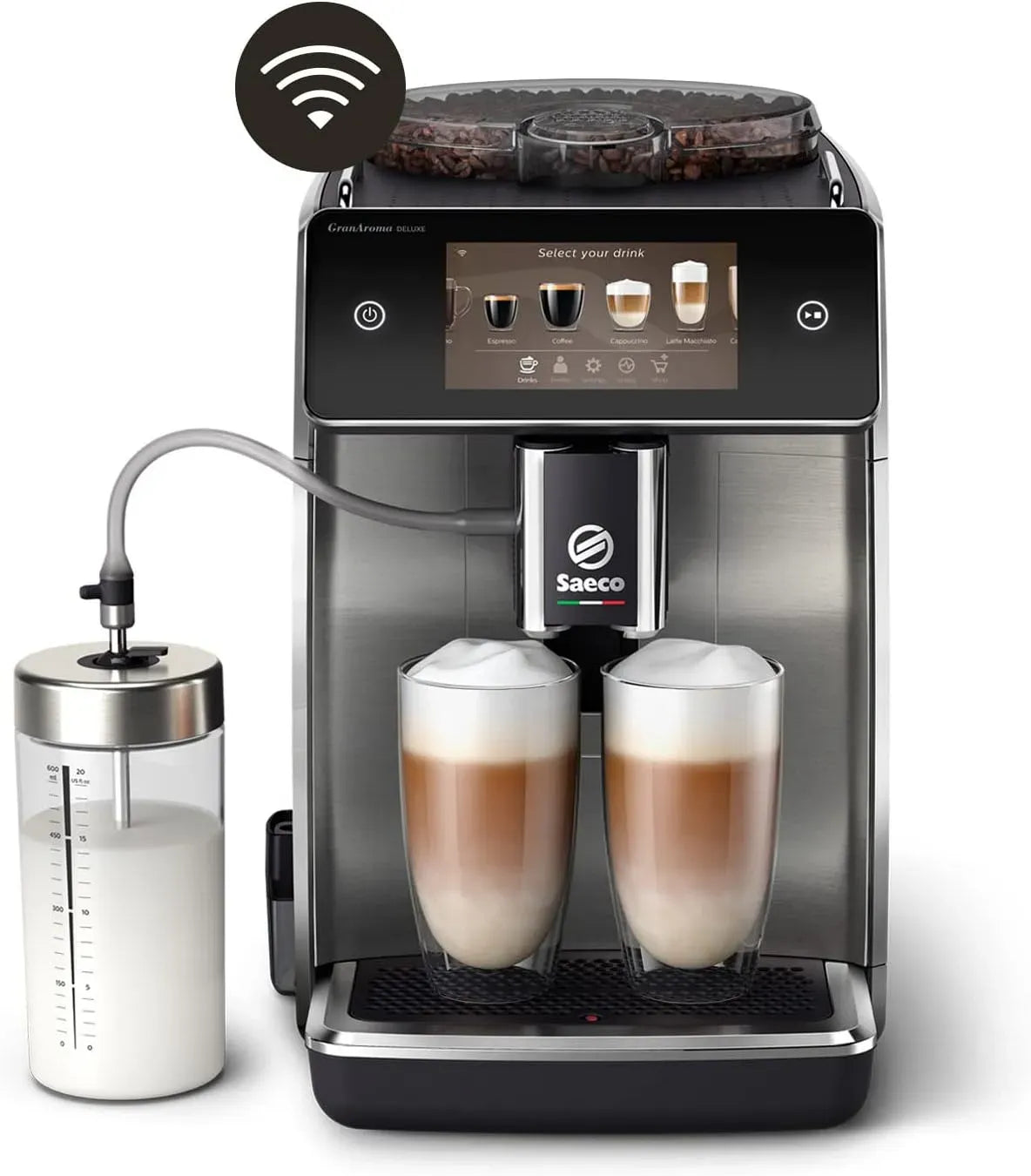 Saeco SM6685/00 Macchina da caffè automatica, touch, Wi-Fi, Display Touch Intuitivo, Macinacaffè in Ceramica, 18 Bevande, 6 Profili Utente
