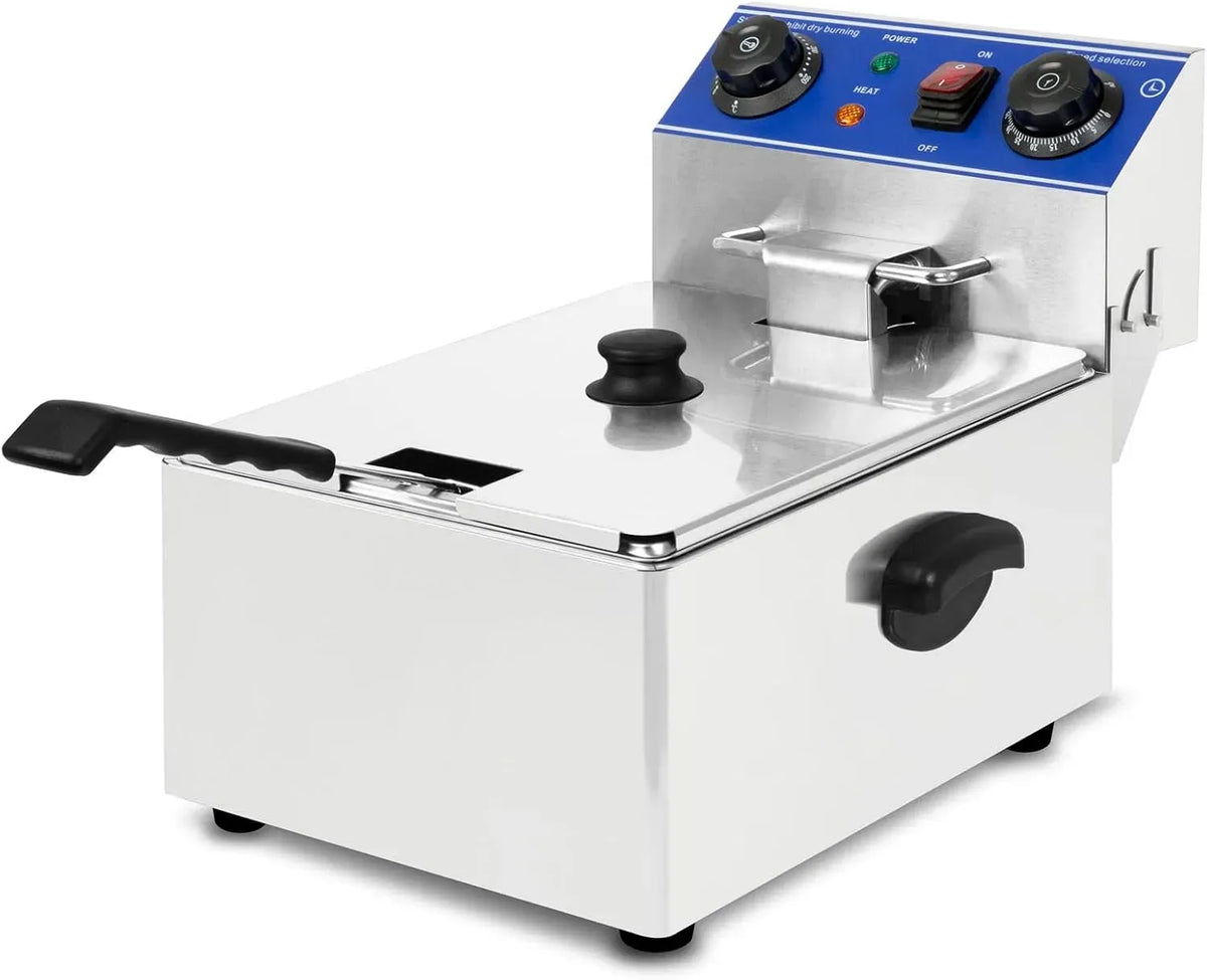 funzione di reset, principio della zona fredda, Friggitrice elettrica professionale 10L, 3000W, 230V, cestello di frittura, acciaio inox