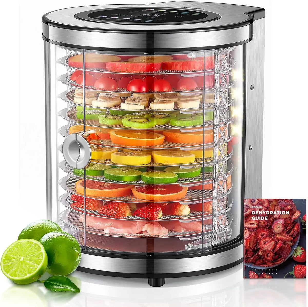Asciugatrice, 850 W, 9 programmi, 35 a 75 °C, 30 dB, timer, display LCD, acciaio inox, 9 programmi automatici + fai da te, timer 1-48 h, LED