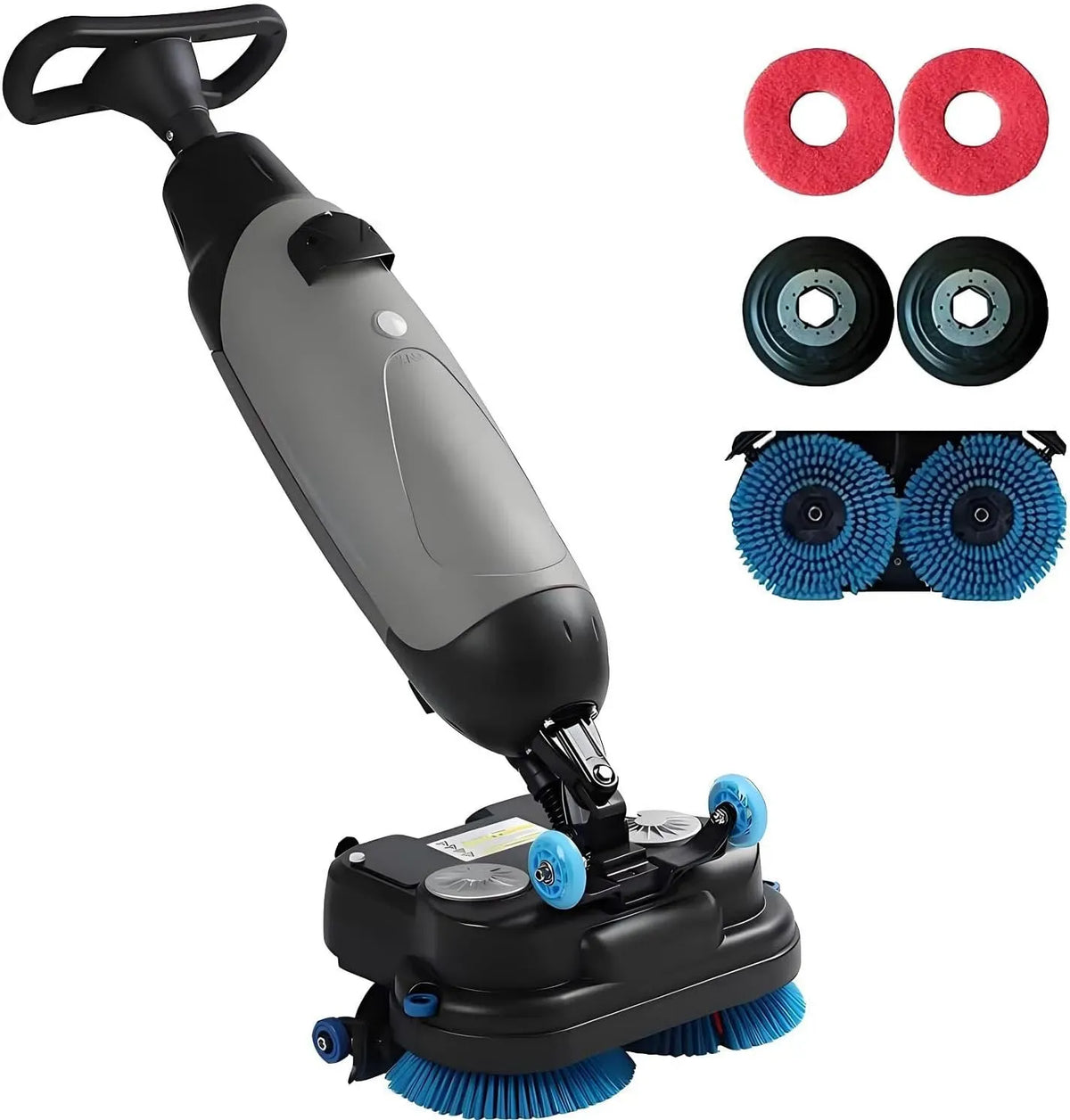 testa girevole per casa e spazi commerciali, 240 giri/min, Lavapavimenti portatile dotato di spazzole rotanti a 360°, larghezza di aspirazione 450 mm