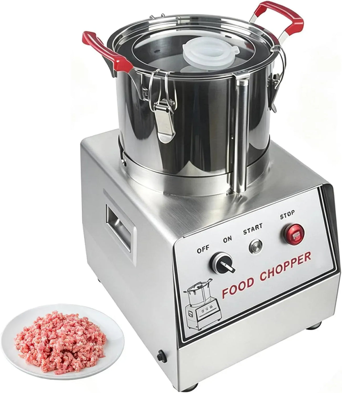 Robot da cucina, acciaio inox, per uso professionale, Tritacarne E Tagliaverdure In Acciaio Inox