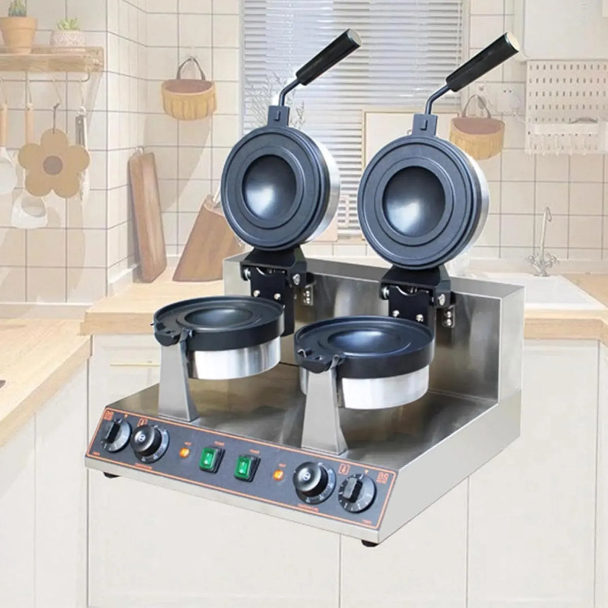 Macchina per Torta, pressa, 1300 W, 50 a 300 °C, 220 V, timer, rivestimento antiaderente, 2 zone di temperatura, acciaio inox, JOSBY