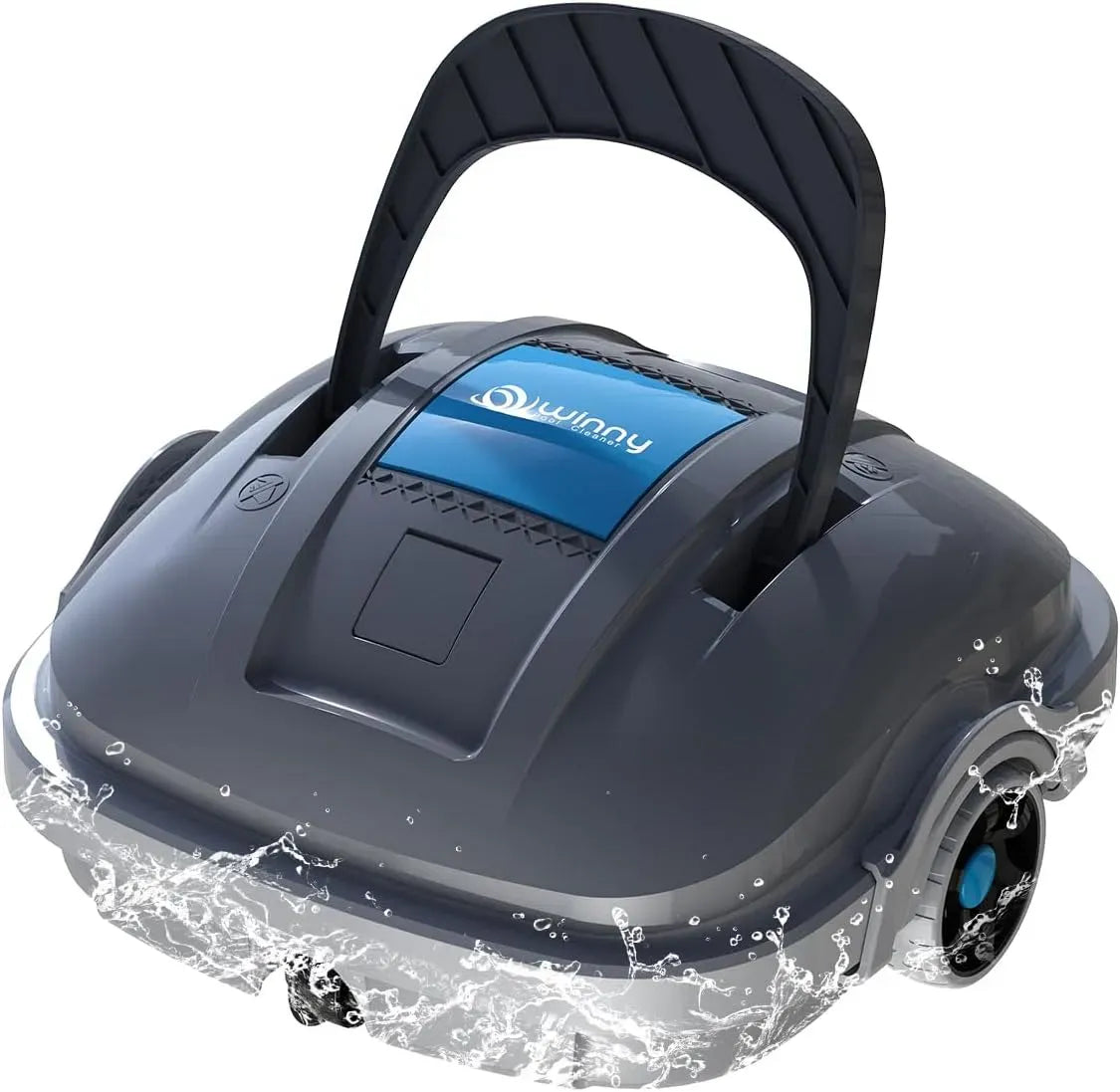 POOL CLEANER, Pulitore, Robot, pulitore per piscina, 80 m, senza fili, grigio, per Piscine Fuori Terra 80 m²-Grigio Scuro, WINNY POOL
