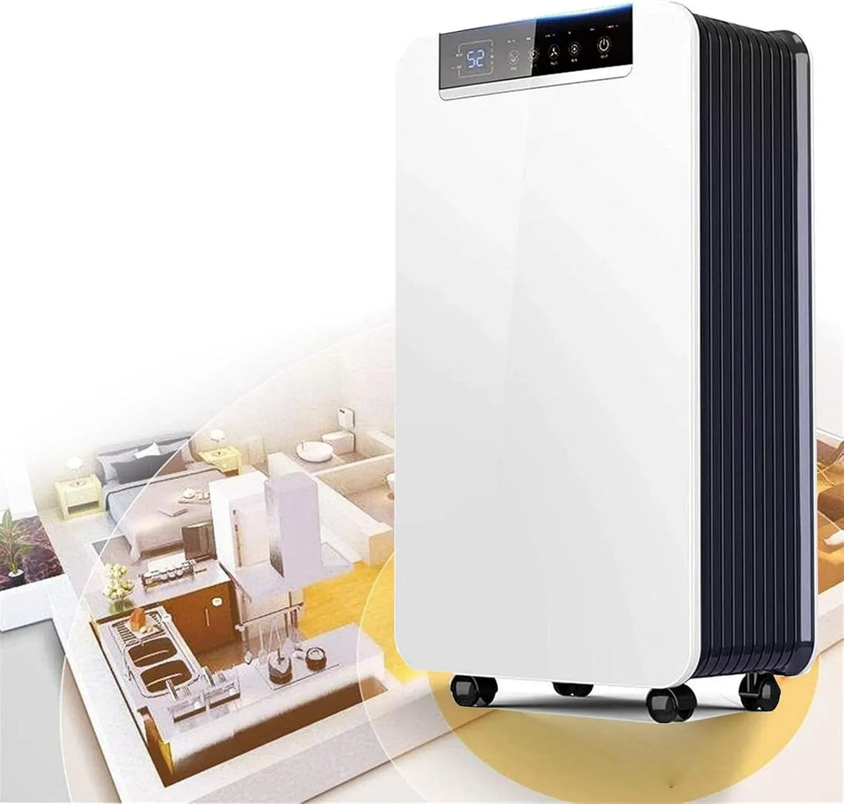 Purificatore d'aria, timer, industriale, timer 24 ore e drenaggio continuo