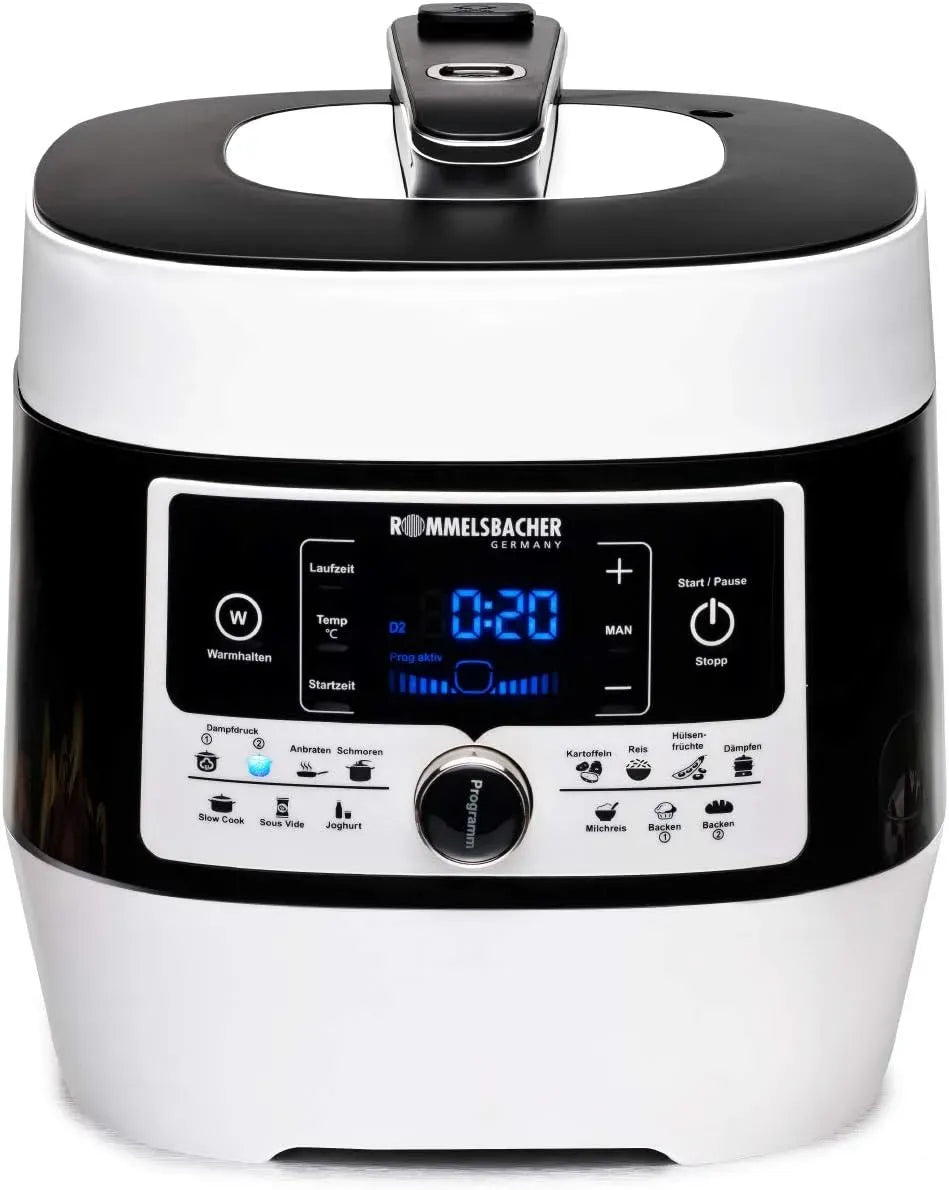 Rommelsbacher MD 1000 Pentola e padella, 6 L, 14 programmi, 40 a 170 °C, rivestimento antiaderente, vapore, 2 livelli di pressione del vapore