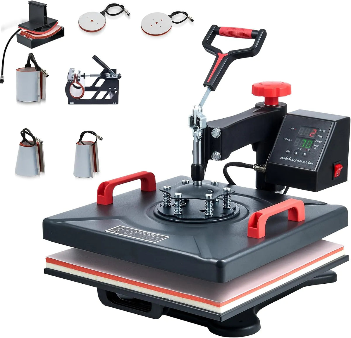IN1 Pressa, 38 X 38CM, 1400 W, 38 CM, funzione riscaldante, per Magliette, CREWORKS