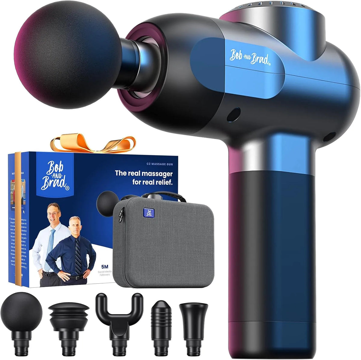Bob and Brad C2 Pistola Massaggio Muscolare, Pistola Massaggiante Professionale Massagggiatore Elettico per Muscoli Super Silenzioso Massage Gun
