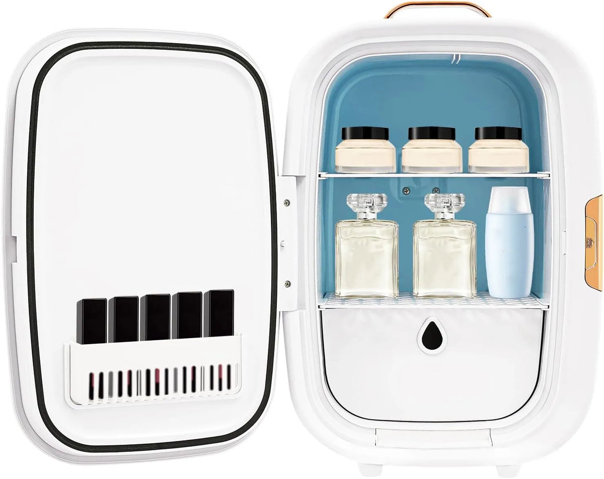 Frigorifero, 29 x 25 x 44 cm, piccolo Skincare Fridge con porta a specchio e luce LED, 3 intensità