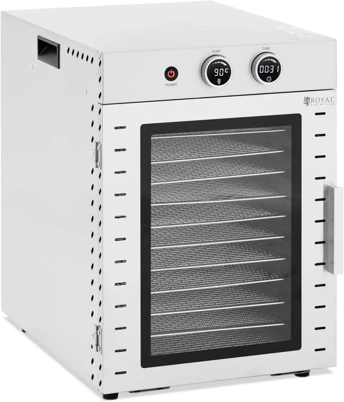 Disidratatore alimentare per uso professionale 1, 000 watt 12 piani 40 litri vetro temperato acciaio inossidabile 14_0008888