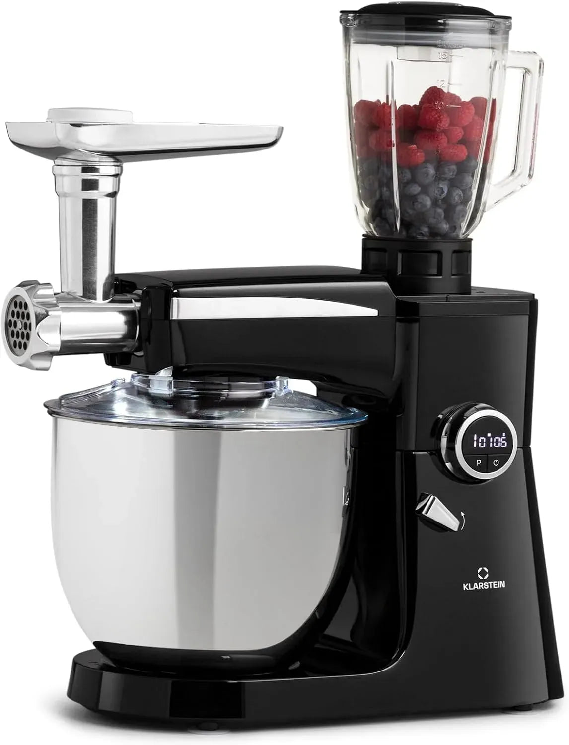 Klarstein Robot da cucina, 10 L, 2000 W, pizza, professionale, Impastatrice Pizza, Mixer Cucina 3 in 1