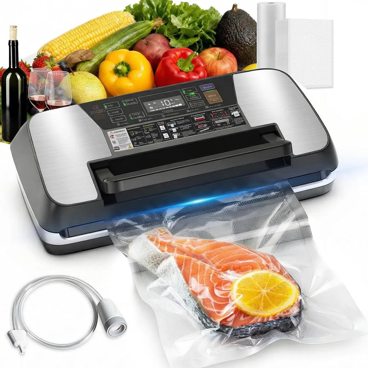 Macchina per sottovuoto, taglierina, 95 kPa, professionale, rimovibile, per sottovuoto professionale