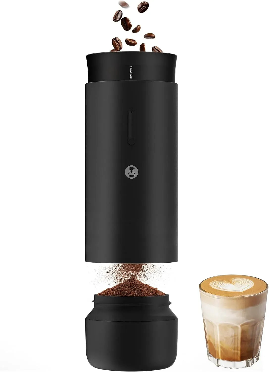 01S Macinacaffè Elettrico Whirly, Corpo in Metallo, per Arresto Automatico & Anti‑Blocco, Conico 30 Livelli, Portatile per Espresso/Pour‑Over/French