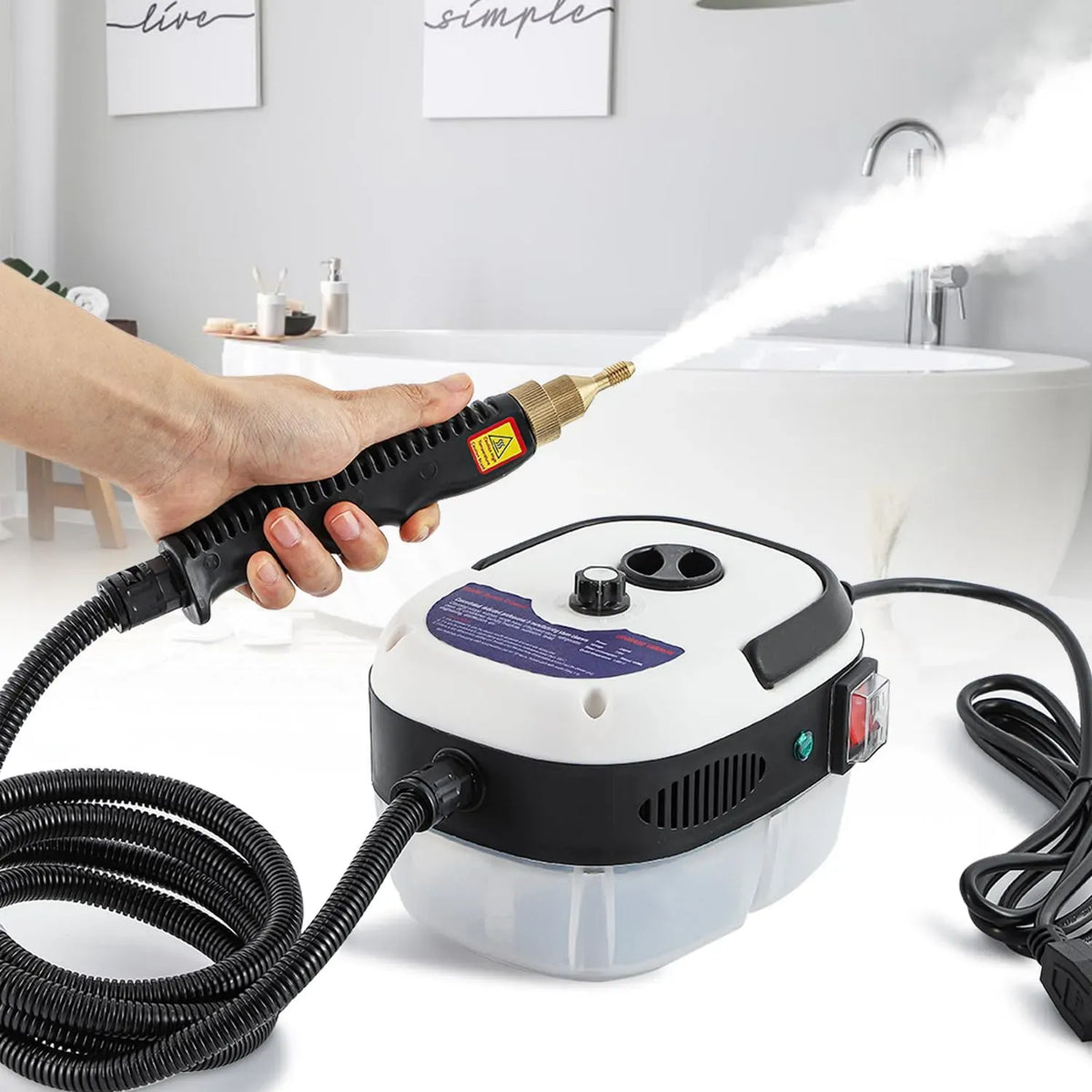 Pulitore a vapore, 2500 W, 220 V, macchina per pulizia a vapore, Moongiantgo Pulitore a Vapore ad Alta Temperatura&Alta Pressione 220V 2500W