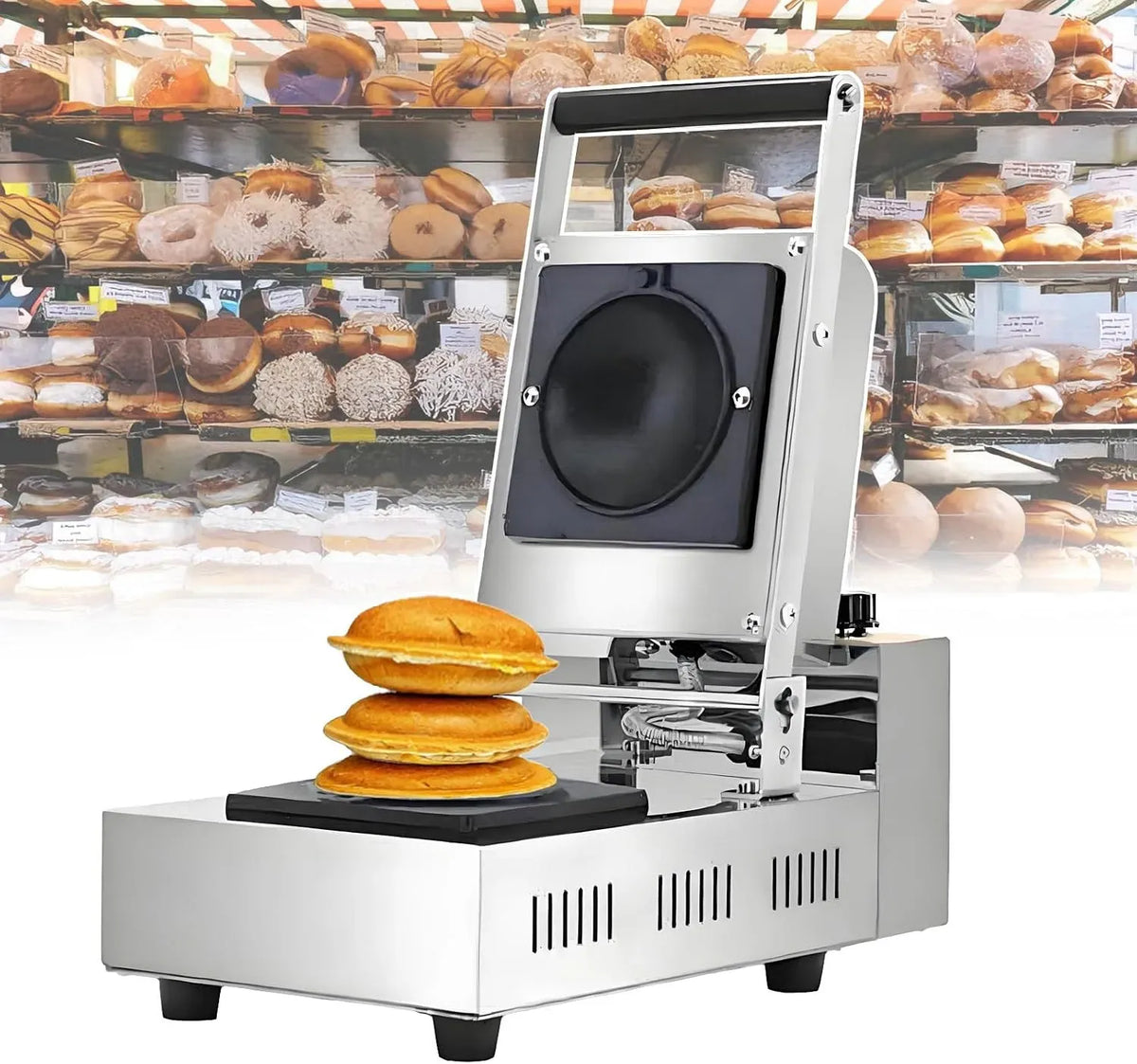 UFO 700W Macchina per Hamburger, Macchina per Panini, Sigillatrice, piastra per panini e sandwich, 700 W, timer, ristoranti, per Hamburger UFO