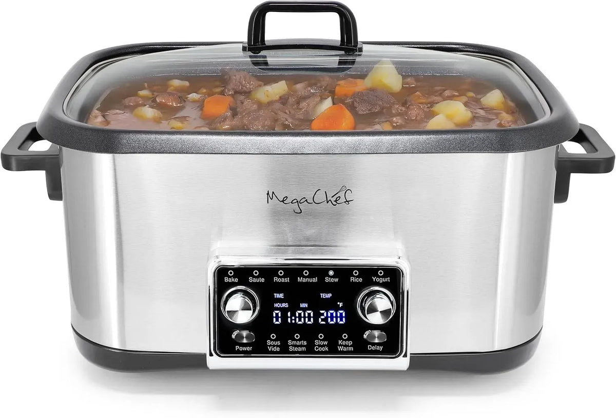Pentola e padella, 8 L, display digitale, rimovibile, 2 zone di temperatura