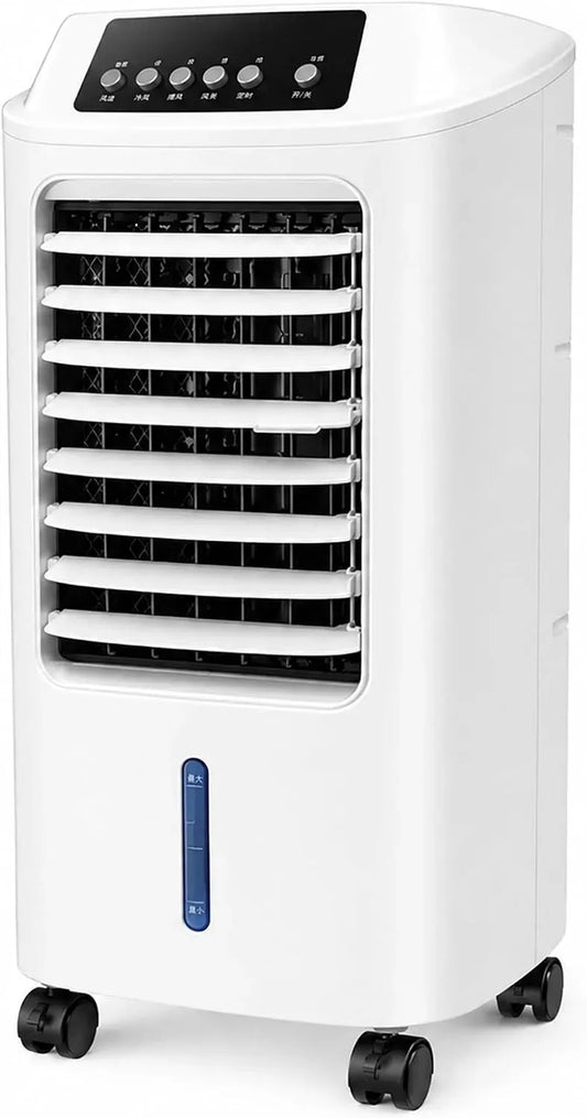 per Camera, per Ufficio e Casa, Raffrescatore Evaporativo Portatile con Serbatoio d'Acqua 10L, Raffreddamento Swamp a Risparmio Energetico 60W