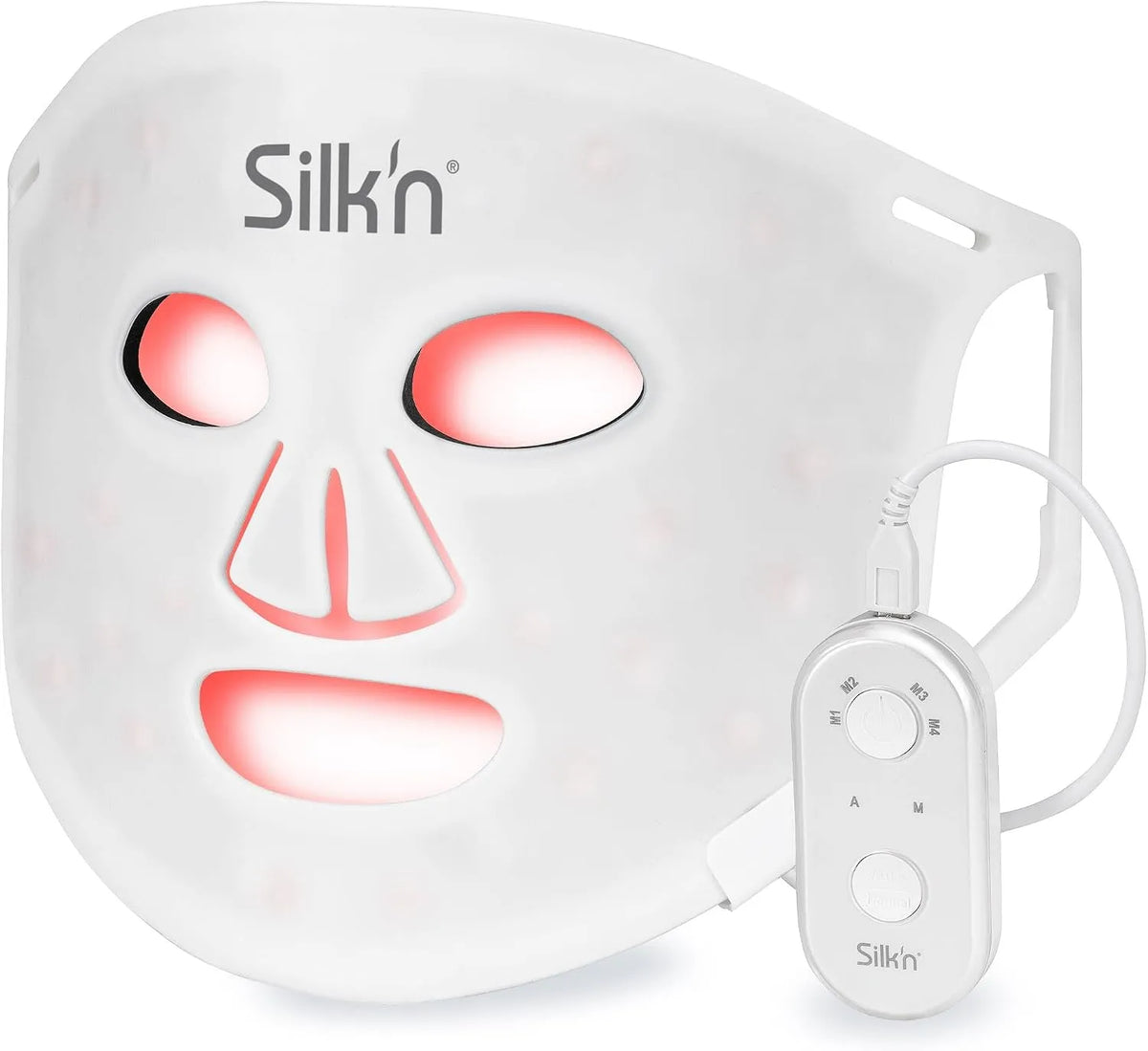 senza fili, LED Face Mask 100-2024 Edition, Silk'n Maschera LED viso, Maschera per la cura del viso dotato di tecnologia luce LED, in silicone