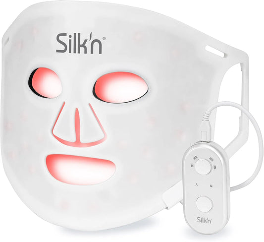 senza fili, LED Face Mask 100-2024 Edition, Silk'n Maschera LED viso, Maschera per la cura del viso dotato di tecnologia luce LED, in silicone