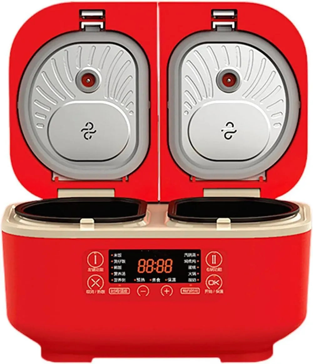 12H Cuociriso, cuociriso elettrico, 1,5 L, professionale, 2 zone di temperatura, rosso