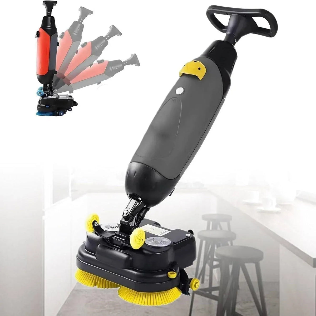 lavapavimenti elettrico, spazzola, batteria, 42,9 cm, professionale, per cemento