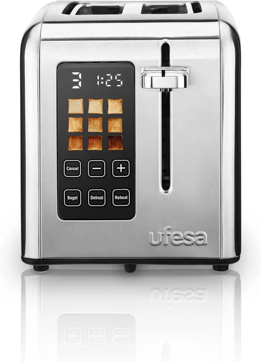 Tostapane, 950 W, touch, acciaio inox, 9 Livelli di Tostatura per Pane e Bagel