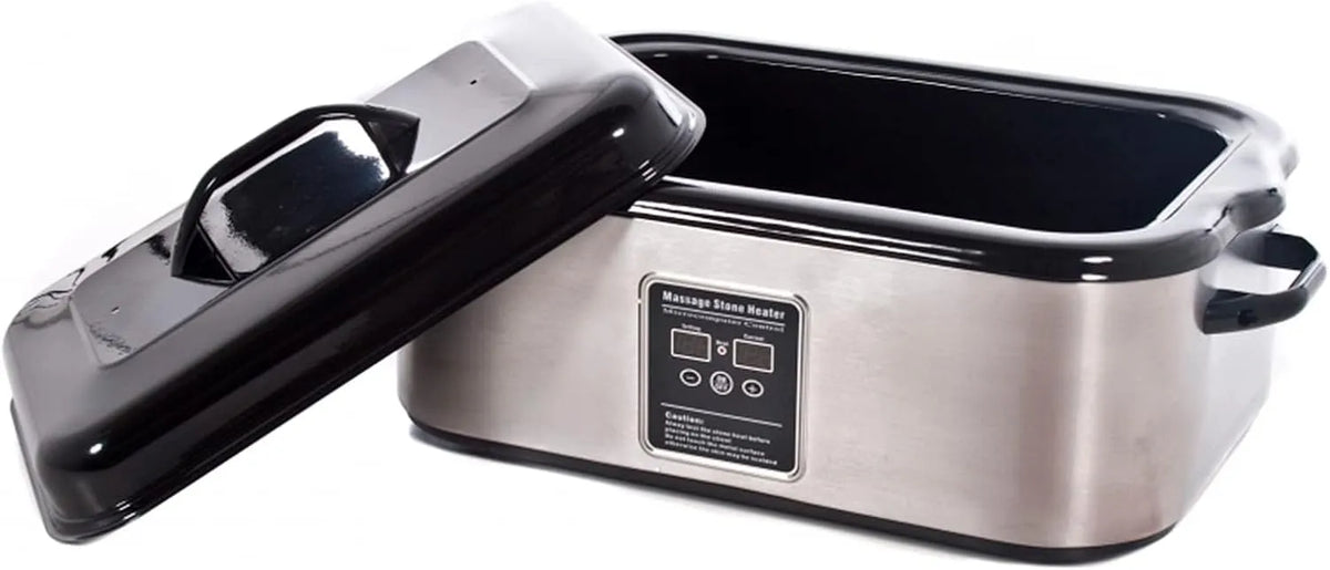 per terapie, per massaggi, per Scaldapietre professionale, capacità per 65 pietre, 50 x 30 x 30 cm, per SPA, acciaio inossidabile