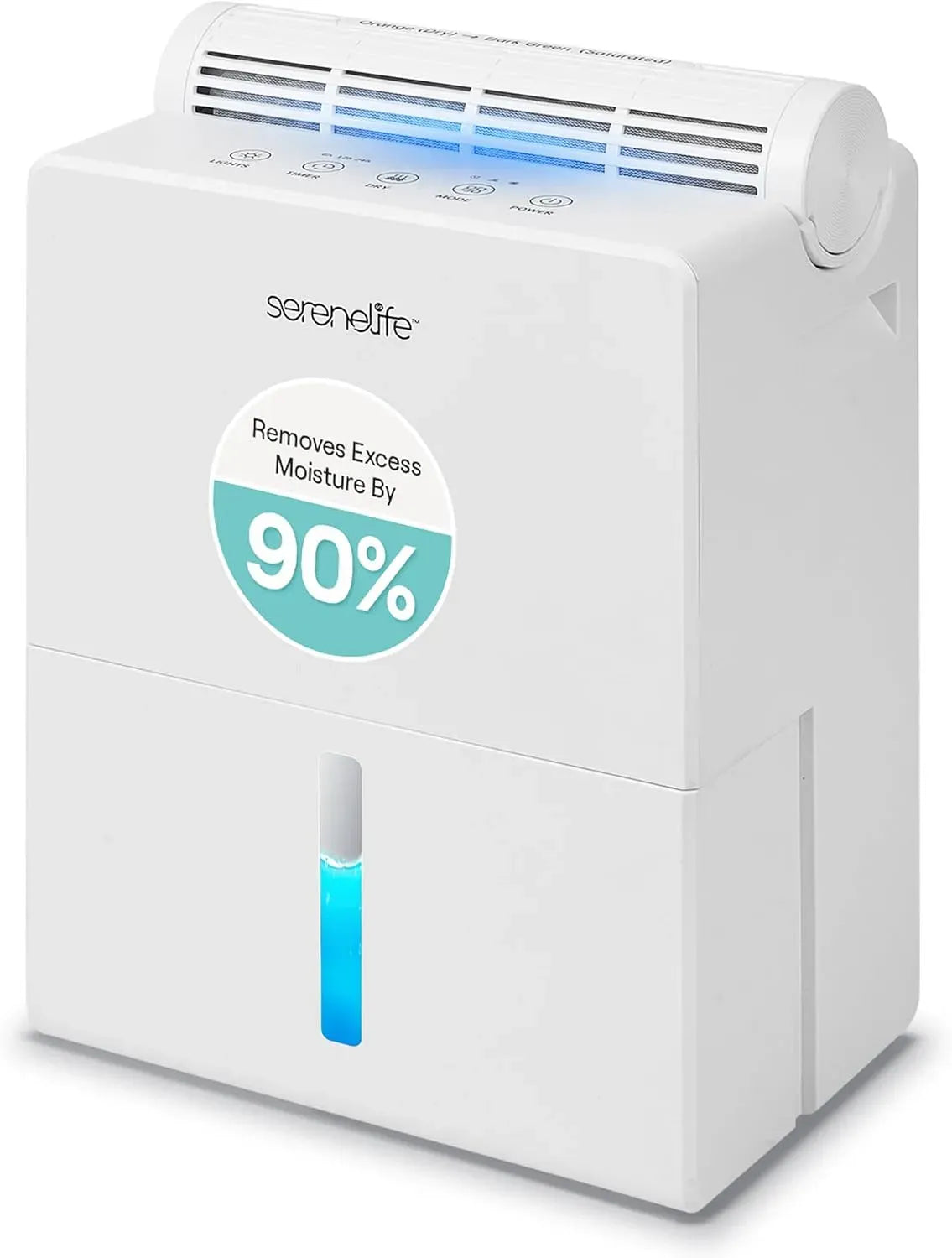 Deumidificatore, 23 x 15 x 33 cm, 2,7 L, SereneLife 2-in-1 SLARP800WT, timer, ampio serbatoio, bianco