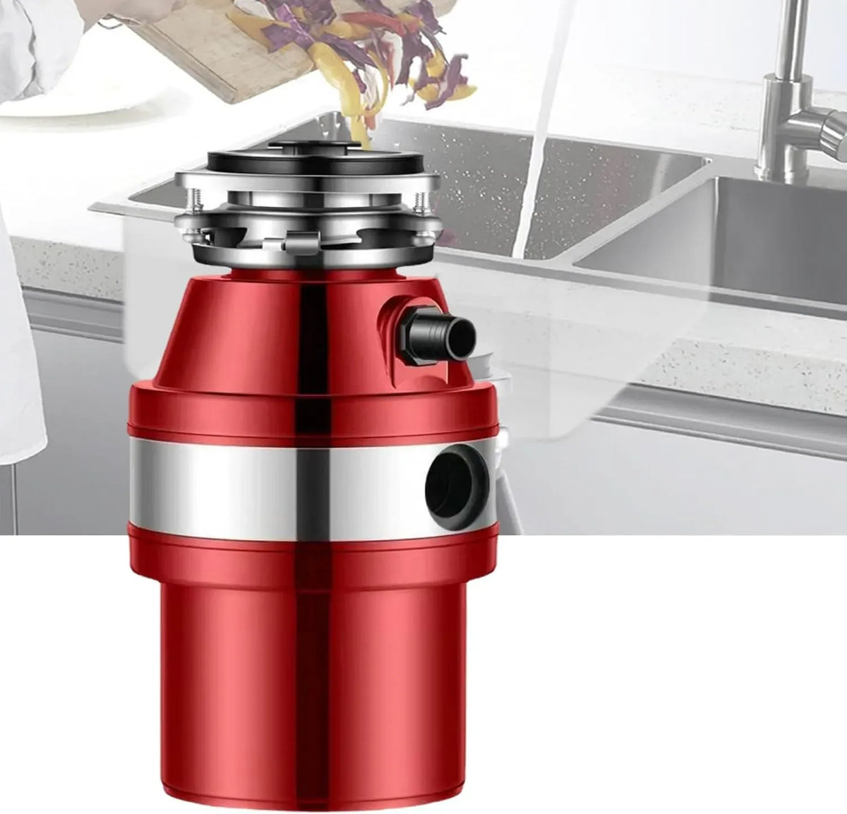 Lavello da cucina, acciaio inox, rosso