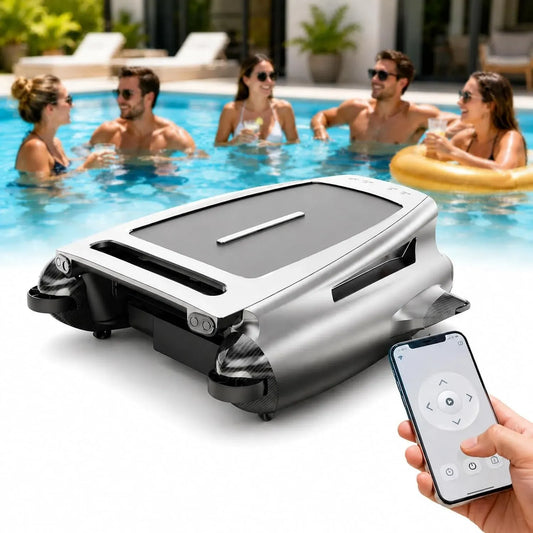 IPX7 robot pulitore per piscina, grigio, per Piscine Esterne