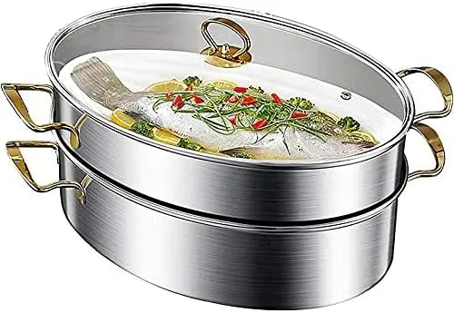 Pentola e padella, 38,7 cm, vapore, acciaio inox