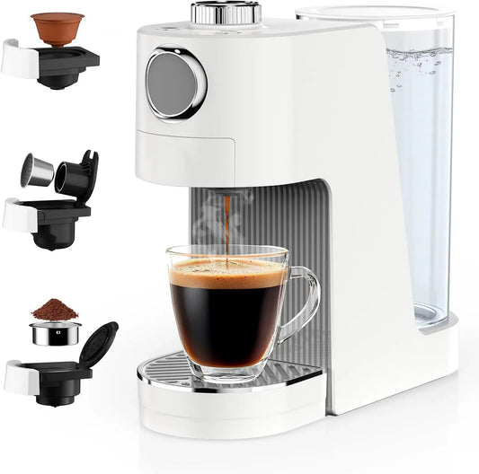 Macchina da caffè, 2 zone di temperatura, bianco, 20 Bar, Compatibile con NES Original/DG/Caffè Macinato