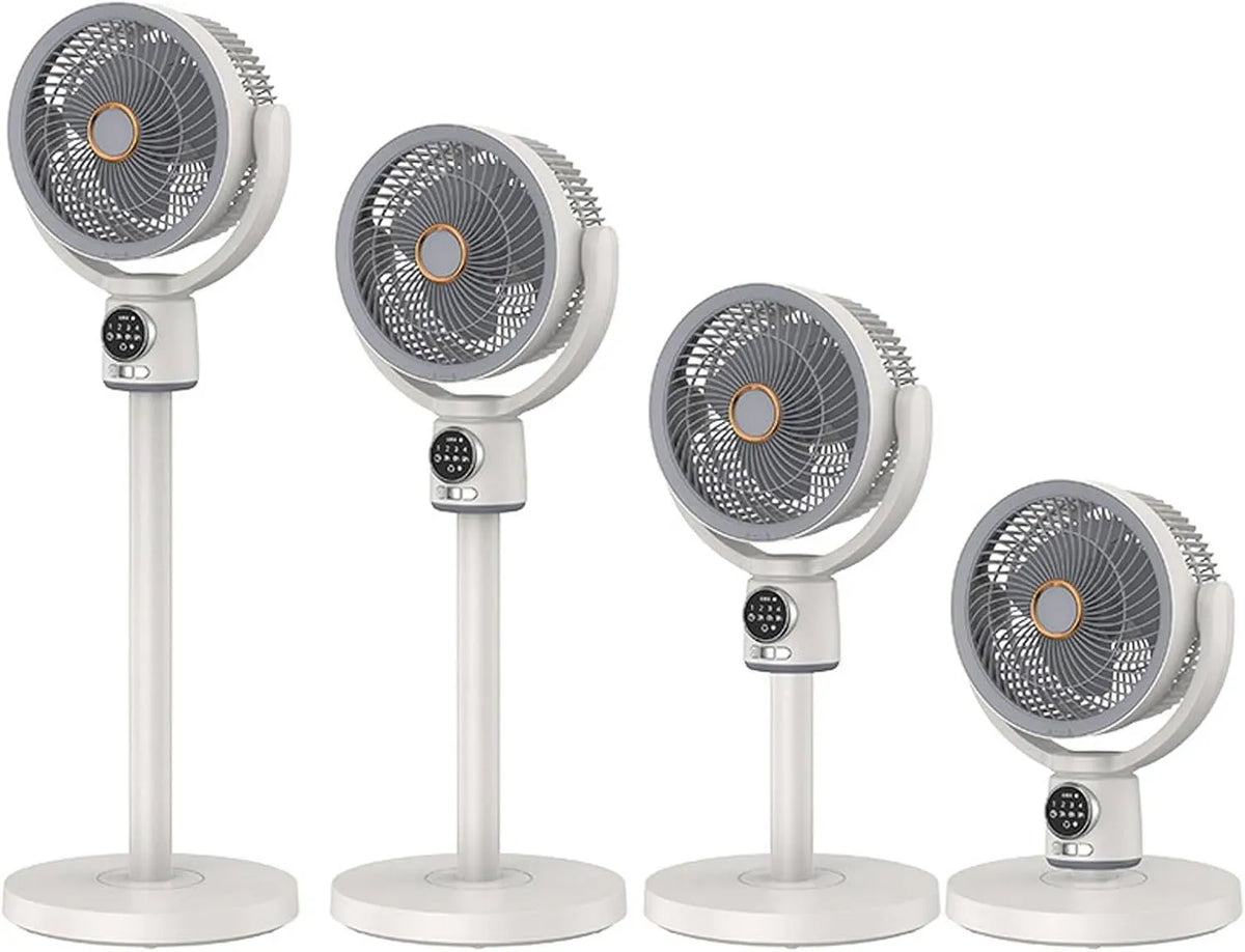 Ventilatore, timer, effetto 3D, USB, Luce LED Notturna, 5 Velocità e 4 Altezze Regolabili