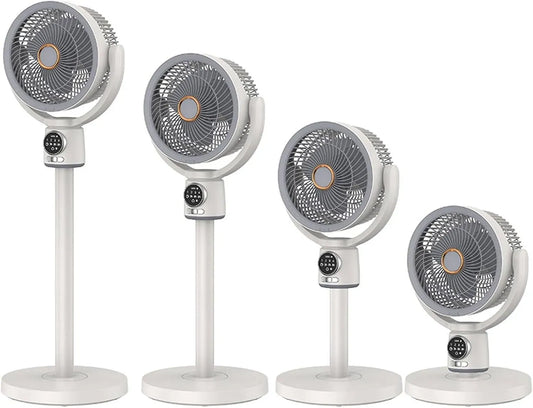 Ventilatore, timer, effetto 3D, USB, Luce LED Notturna, 5 Velocità e 4 Altezze Regolabili