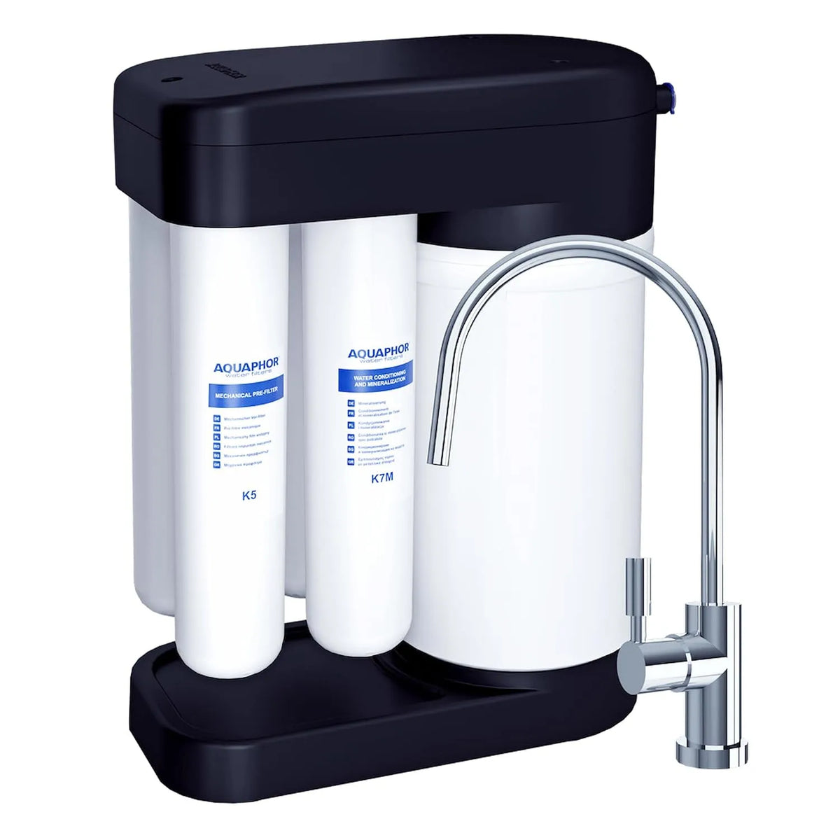 Lavello da cucina, 5 L, AQUAPHOR RO-102S, ampio serbatoio, nero, 15 L/h, Serbatoio Integrato da 5 L