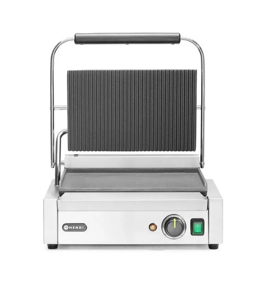 Grill/Griglia, Piastra, piastra per panini e sandwich, 2200 W, 230 V, 216 mm, professionale, ghisa, acciaio inox, HENDI