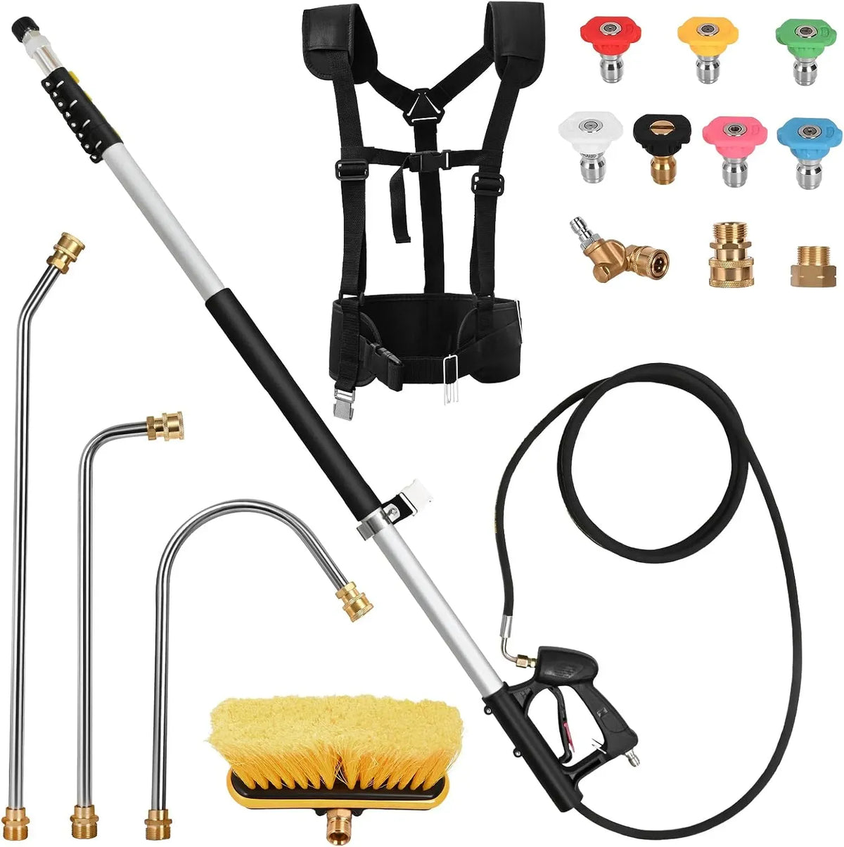 pulitore, 730 cm, per ugello spray, Lancia telescopico pulitore ad alta pressione 730 cm bacchetta spray telescopico con 7 punte per ugello spray