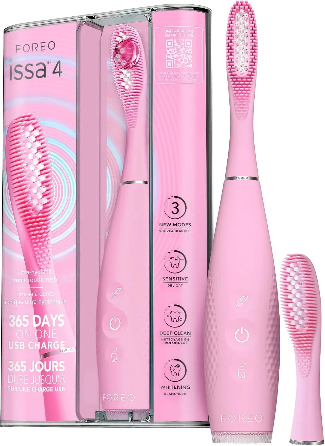 ISSA 4 4 Set Spazzolino Elettrico Sonico + Testina Hybrid Wave