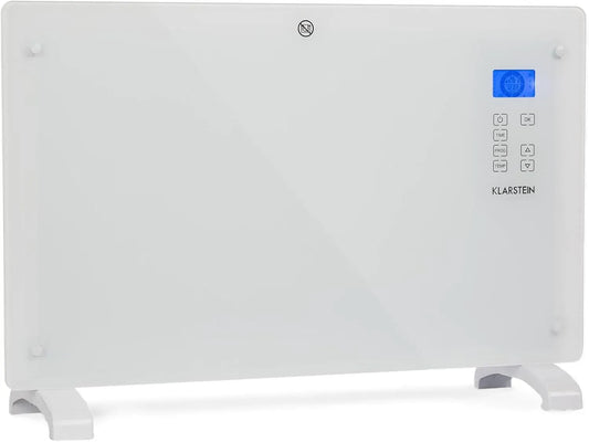 Klarstein Stufa Elettrica Basso Consumo, Termoconvettore con Rotelle, per Stufetta per Casa, Stufa Elettrica 2000W, Termosifone Elettrico Portatile